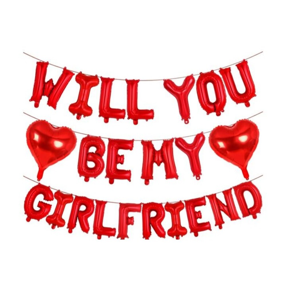 WILL YOU BE MY GIRLFRIEND Red Balloons